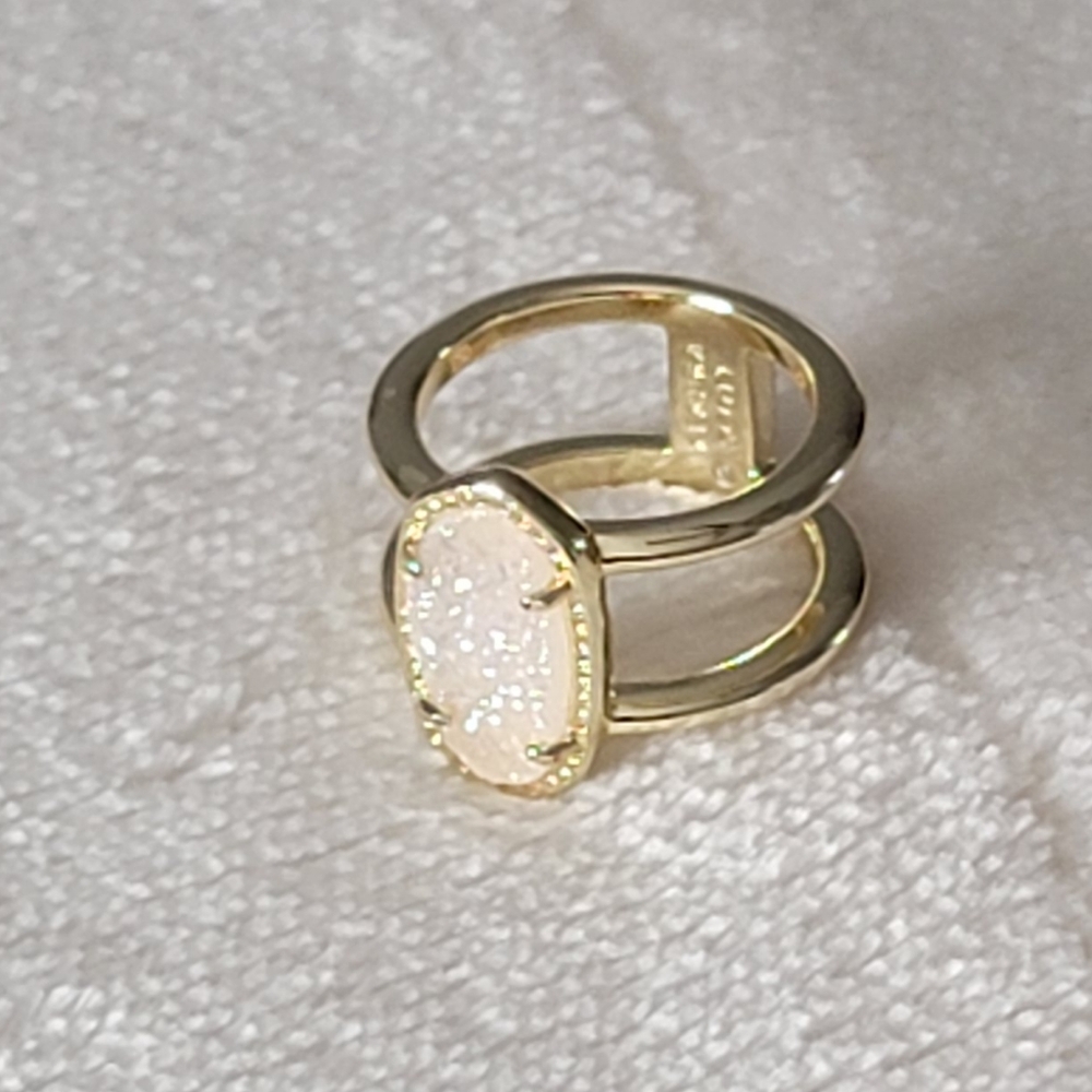 EUC! KS Elyse Gold Drusy Ring - Picture 3 of 7
